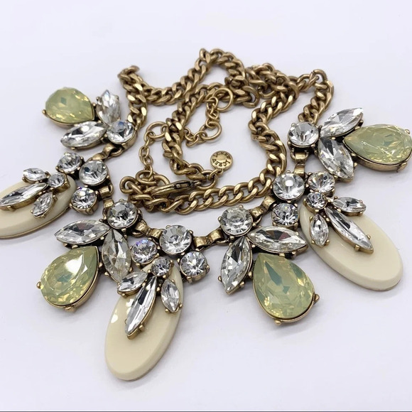 J. Crew Cream and Yellow Opalescent Jeweled Necklace - Picture 1 of 4